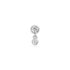 Silver Bezel Dangle Barbell Single Earring