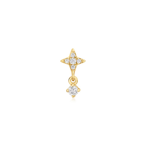 Gold Star Dangle Barbell Single Earring