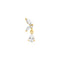 Gold Marquise Dangle Barbell Single Earring