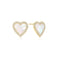 Gold Mother of Pearl Halo Heart Stud Earrings