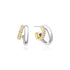 Two-Tone Sparkling Stud Hoop Earrings