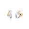 Two-Tone Sparkling Stud Hoop Earrings