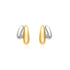 Two-Tone Dome Stud Hoop Earrings