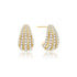 Gold Pavé Shrimp Stud Hoop Earrings