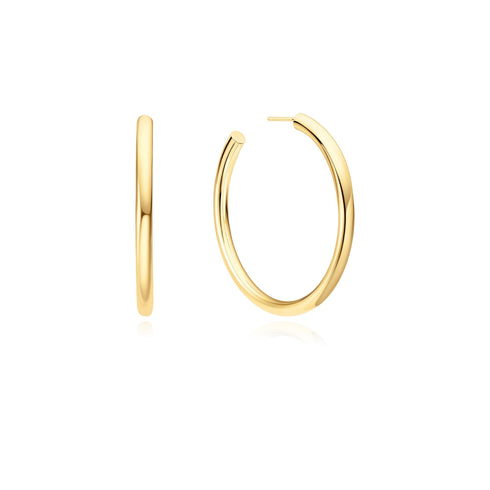 Gold Classic Tube Oversized Hoop Earrings