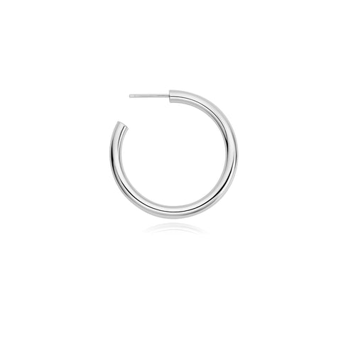 Silver Classic Tube Oversized Hoop Earrings