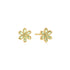 Gold Floral Tassel Drop Stud Earrings