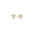 Gold Pavé Heart Stud Earrings