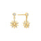 Gold Sunburst Dangle Stud Earrings