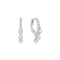 Silver Trio-Drop Huggie Hoop Earrings