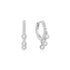 Silver Trio-Drop Huggie Hoop Earrings