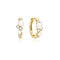 Gold Shell Pearl Cluster Huggie Hoop Earrings
