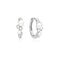Silver Shell Pearl Cluster Huggie Hoop Earrings