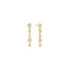 Gold Molten Cascade Bezel-Set Drop Stud Earrings