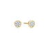 Gold Small Pavé Disc Stud Earrings