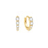 Gold Graduated Sparkle Huggie Hoop Earrings