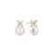 Gold Shell Pearl & Lucky Clover Stud Earrings