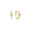 Gold Pavé Row & Bezel-Set Huggie Hoop Earrings