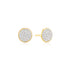 Gold Pavé Disc Stud Earrings