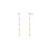 Gold Cascade Shell Pearl Station Drop Stud Earrings