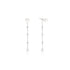 Silver Cascade Shell Pearl Station Drop Stud Earrings