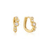 Gold Small Sparkling Tide Huggie Hoop Earrings