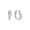Silver Small Sparkling Tide Huggie Hoop Earrings