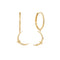 14kt Gold Diamond Moon Hoop Earrings