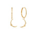 14kt Gold Diamond Moon Hoop Earrings