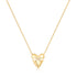 Gold Heart Kiss Pavé Necklace