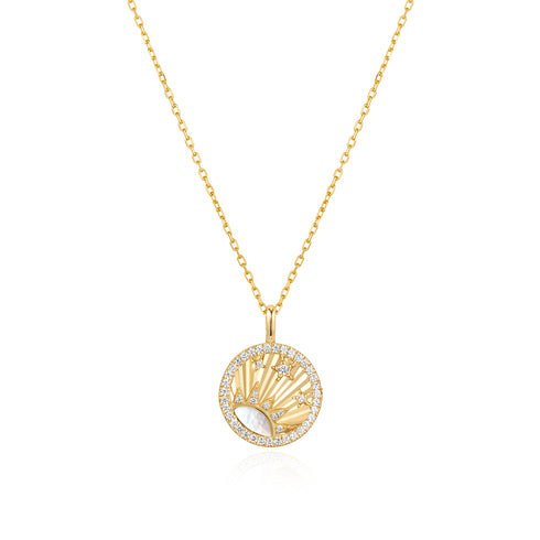 Gold Shiny Sun Star Necklace