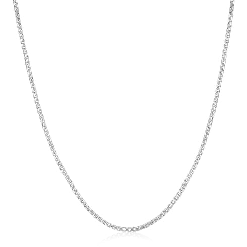Silver Box Link Chain Necklace