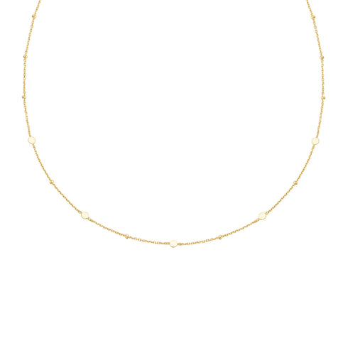 Gold Disc Station Necklace