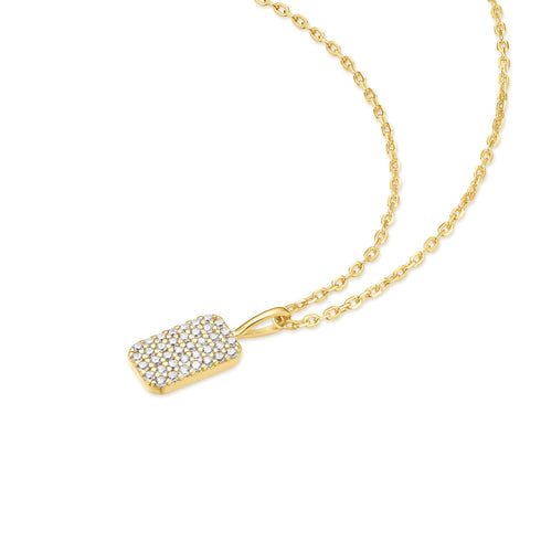 Gold Pavé Pendant Necklace