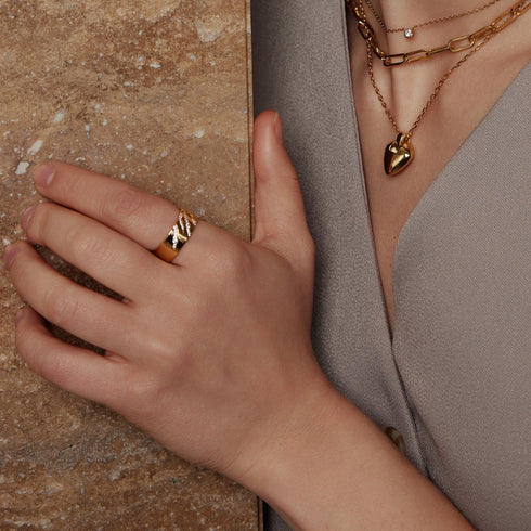 Gold Shield Pendent Necklace