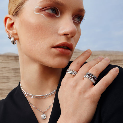 Silver Paper Clip Link Ring