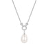 Silver Linked Shell Pearl Drop Pendant Necklace