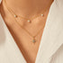 Gold Triple Shell Pearl Station Necklace