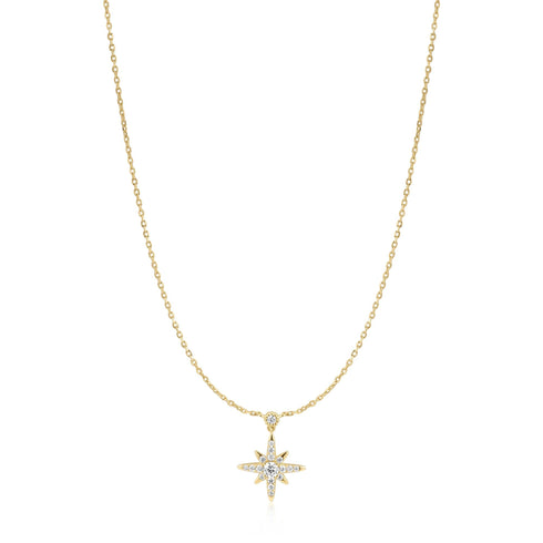 Gold Sparkling Nova Star Necklace