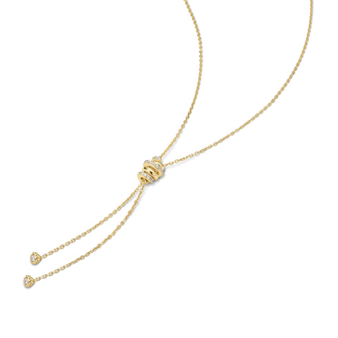 Gold Twisted Rope Lariat Necklace