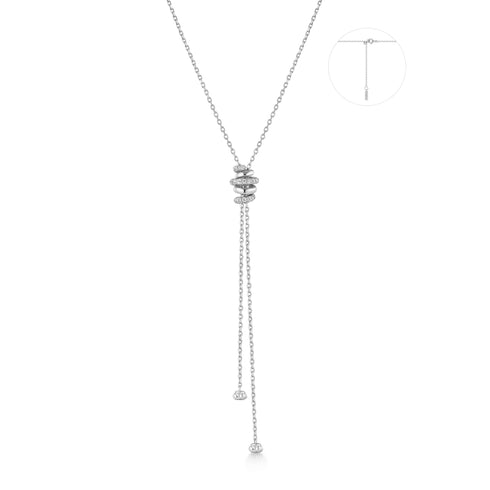 Silver Twisted Rope Lariat Necklace
