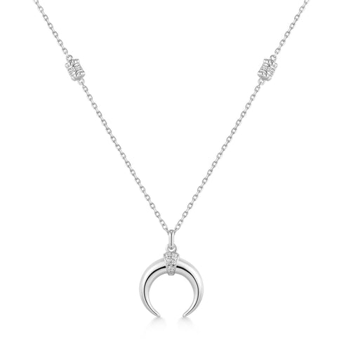 Silver Reversible Horn Necklace