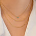 Gold Bezel-Set Lab-Created Turquoise Solitaire Necklace