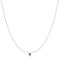Silver Bezel-Set Lab-Created Turquoise Solitaire Necklace