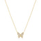 Gold Butterfly Pavé Necklace