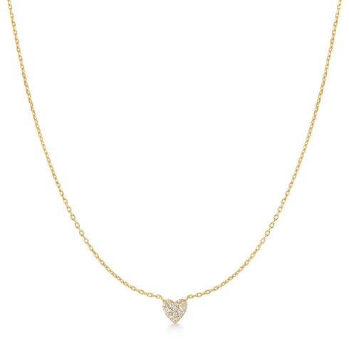 Gold Pavé Heart Necklace