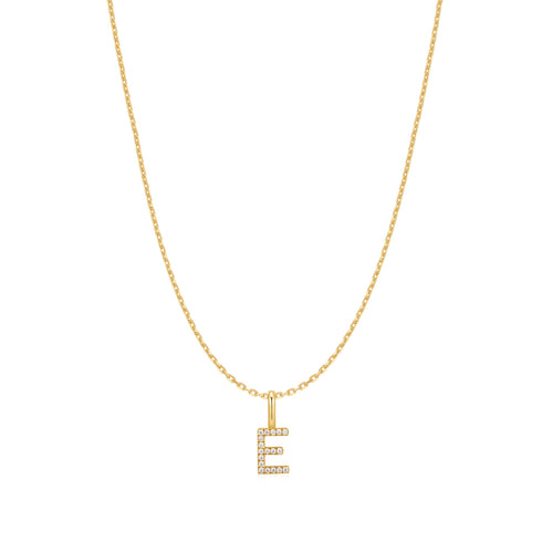 Gold Letter E Initial Necklace