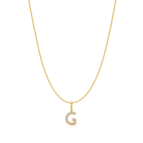 Gold Letter G Initial Necklace