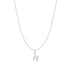 Silver Letter H Initial Necklace