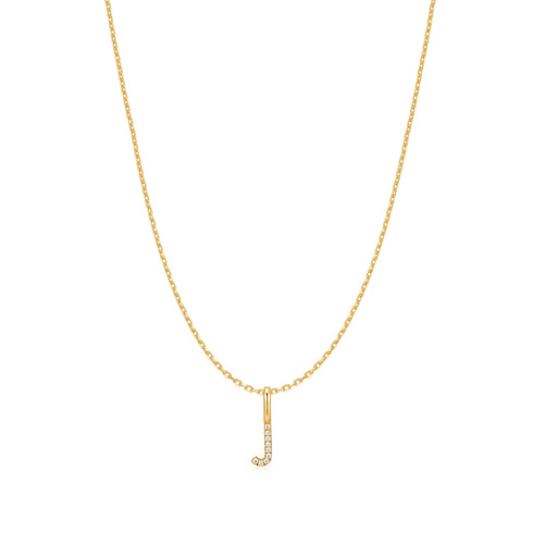 Gold Letter J Initial Necklace